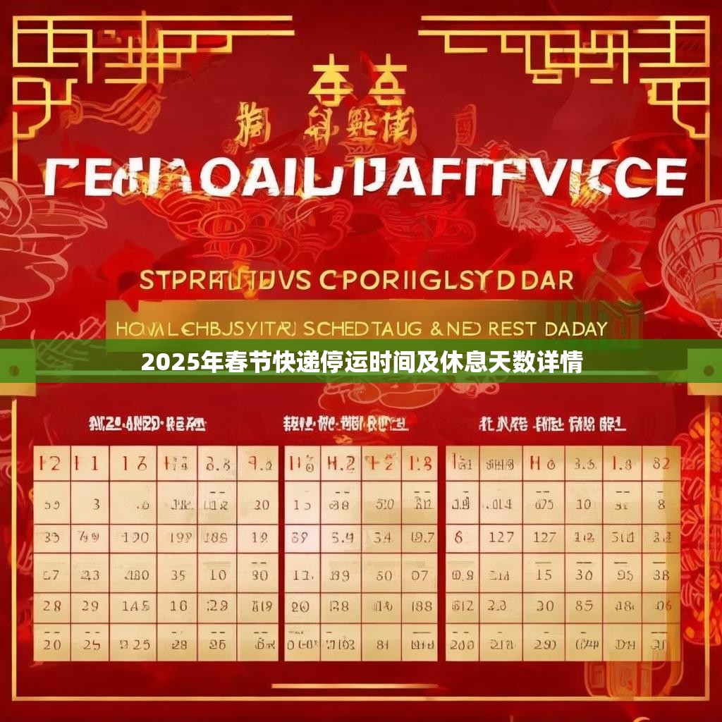 2025年春节快递停运时间及休息天数详情