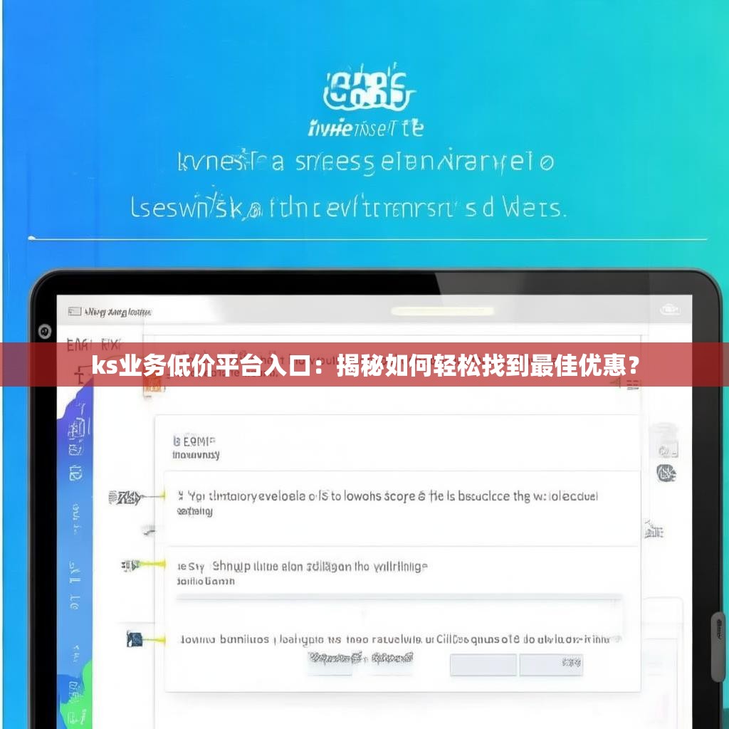 ks业务低价平台入口：揭秘如何轻松找到最佳优惠？