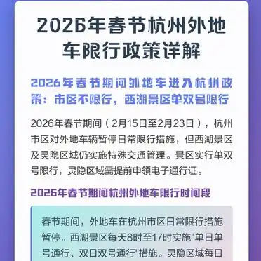 2026 年春节杭州外地车限行政策公布，含景区限号范围